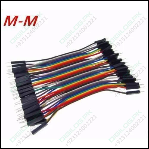 10cm Pin To Pin Jumper Wire Dupont Line 40 Pin Male To Male Arduino ...