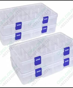 275mm x 185mm 45mm 18 Grid Component Storage Box Plastic