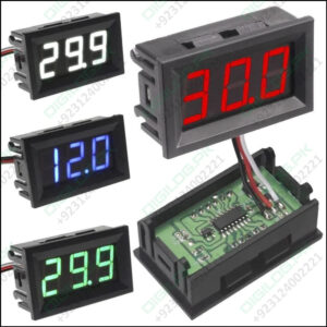 3 wire 0-100V Red LED digital voltmeter module panel meter