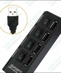 4 Port Usb Hub Hi-speed 2.0 With Power Leds