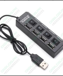 4 Port Usb Hub Hi-speed 2.0 With Power Leds