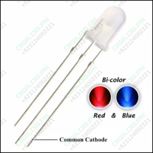 5mm Diffused Blue And Red Common Cathode 3 Pin Round Led