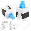 6 Pin Push Lock Button 7x7 Pcb Mount Dpdt Switch