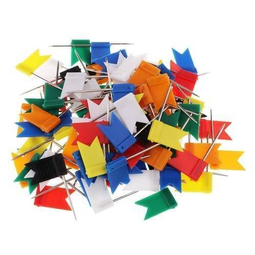 Flag Push Pins Marker Marking Office Thumbtack for Notice