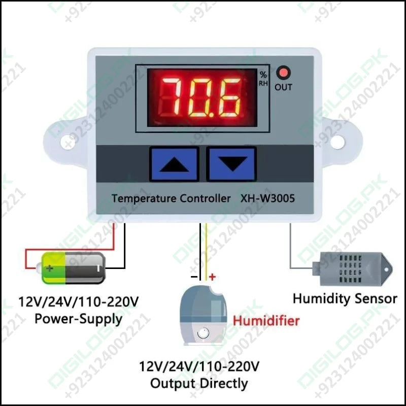 Digital Humidity Controller Xh-w3005 Adjustable 220v 10a