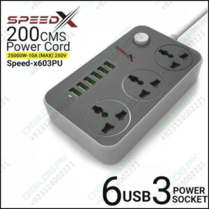 High Quality 3 Power Socket 6 Usb Ports Extension Lead Wire