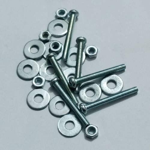 3mm x 15mm M3 Long Slotted Machine Screws Plus Nut & Washer