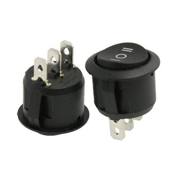 3 Position On/off/on Round Rocker Switch Circular Black For