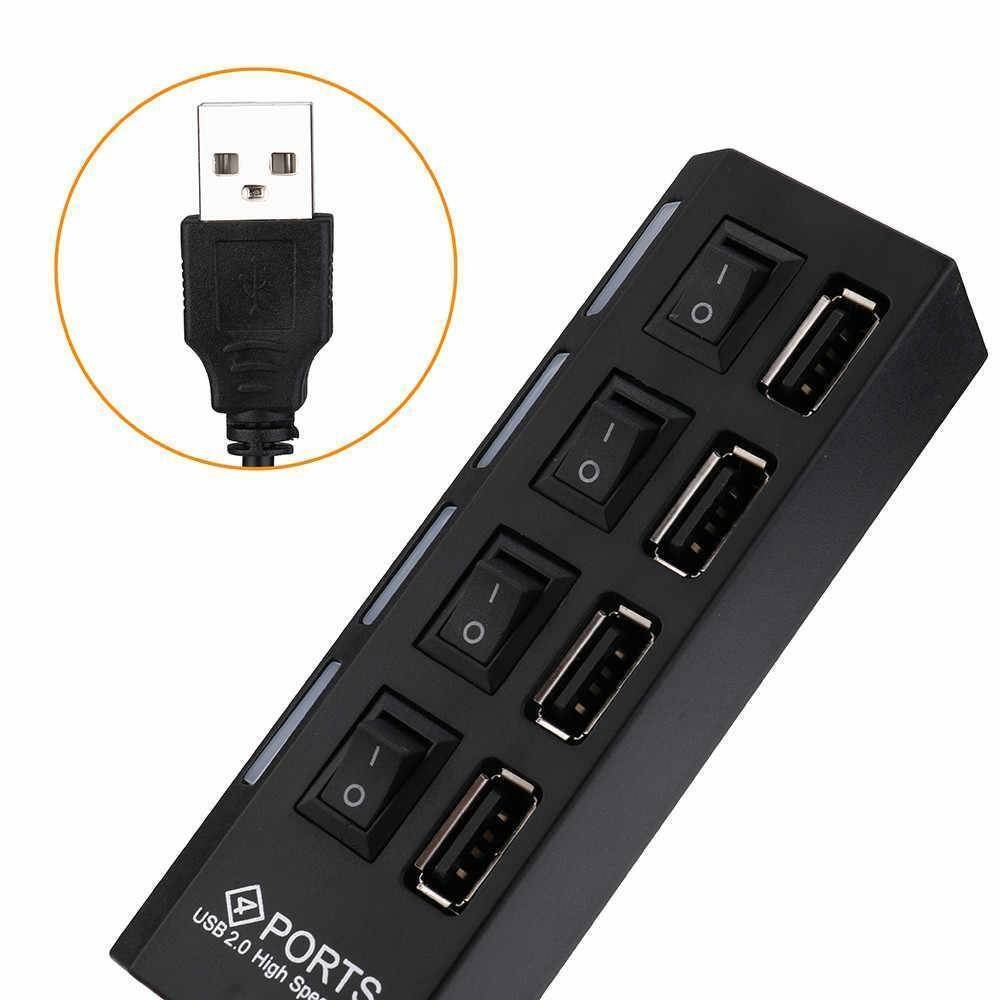 4 Port Usb Hub Hi-speed 2.0 With Power Leds