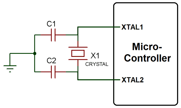 Crystal oscillator with Micro-controller