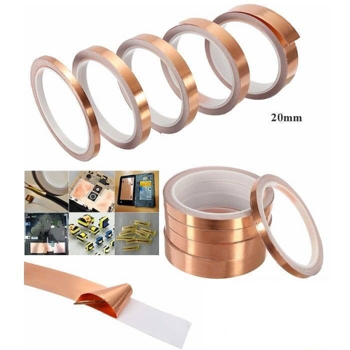 Emi 20mm 30m One Sided Copper Foil Conductive Adhesive Tape