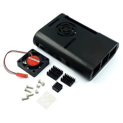 Raspberry Pi 4b Abs Case Black Enclosure Box With Cooling