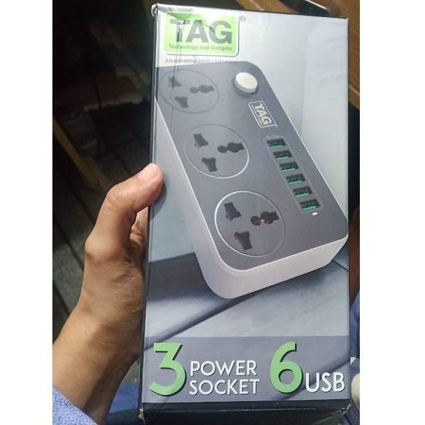 High Quality 3 Power Socket 6 Usb Ports Extension Lead Wire