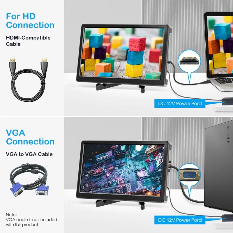 Two connection for 11.6 inch display