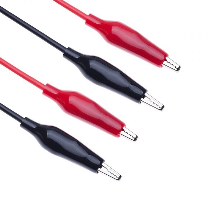 Testing lead wire pair with Crocodile Clips (Red+Black)-1Meter - Image 3