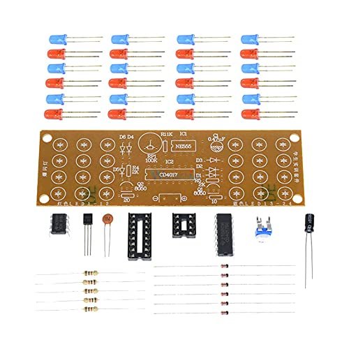 NE555 + CD4017 Red Blue Double Color Flashing Lights Board DIY Kit