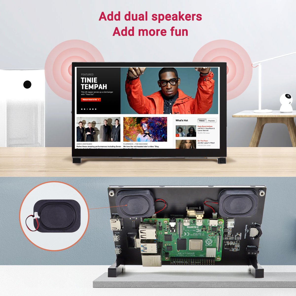 7 inch monitor dual speaker