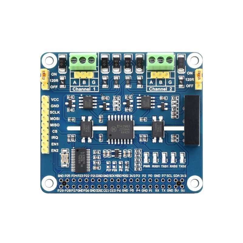 Waveshare 2-Channel Isolated RS485 Expansion HAT for Raspberry Pi