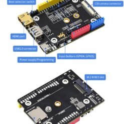 Waveshare Arduino Compatible Base Board For Raspberry Pi Compute Module 4, HDMI, USB, M.2 Slot