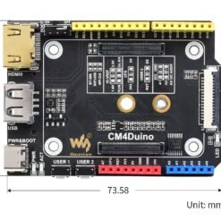 Waveshare Arduino Compatible Base Board For Raspberry Pi Compute Module 4, HDMI, USB, M.2 Slot