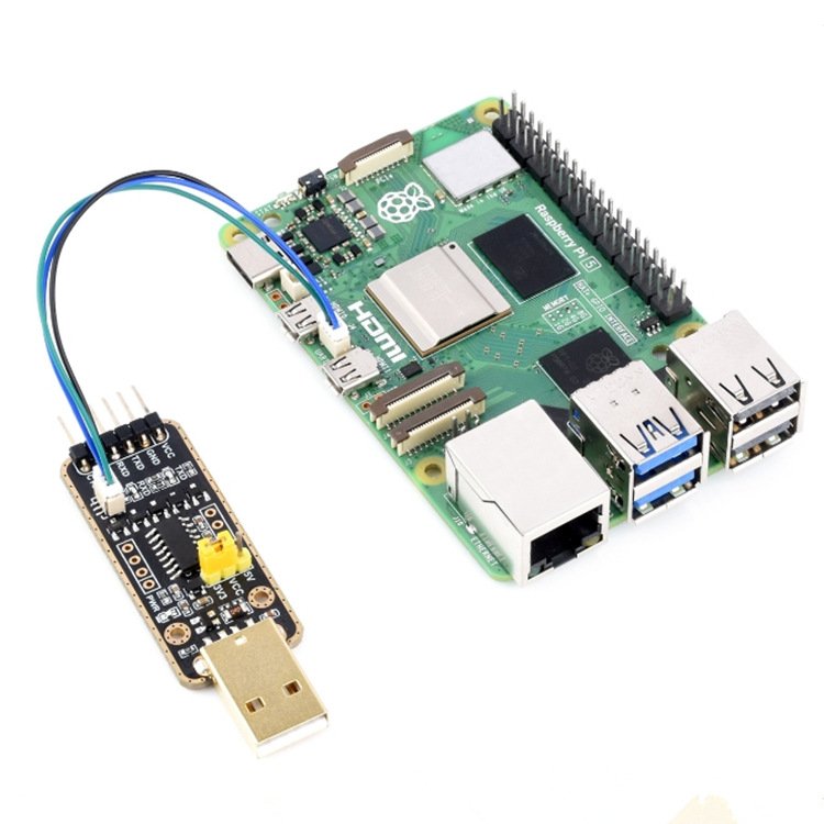 Waveshare USB To UART Debugger Module for Raspberry Pi 5, Type-A Port, Onboard UART Connector, High Baud Rate Transmission - Image 4