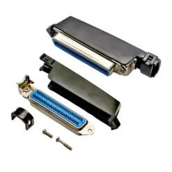 Centronics(57) 50pin Traditional Female Solder,with Plastic Hood Right Angle Exit