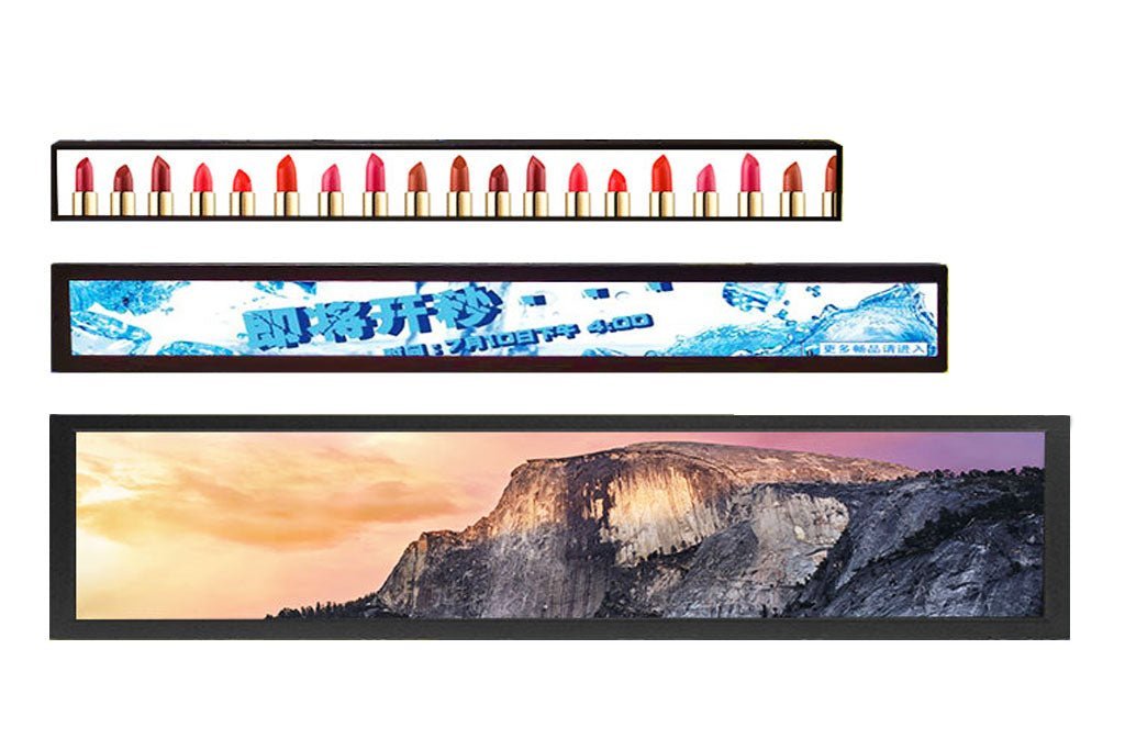 LCD Bar Screen 19/21/24/28/37 inch wall-mounted advertising screen shelf advertising machine