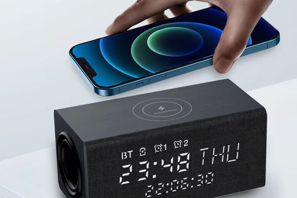 Wireless Charger with Portable Music Speaker with Digital Alarm Clock - Image 2