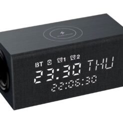 Wireless Charger with Portable Music Speaker with Digital Alarm Clock