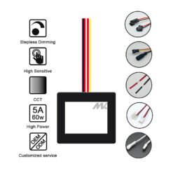 Bathroom LED Dimmer 12v Touch Sensor 60W Capacitive Touch Sensor Switch 5A Touch Dimmer for Mirror Light