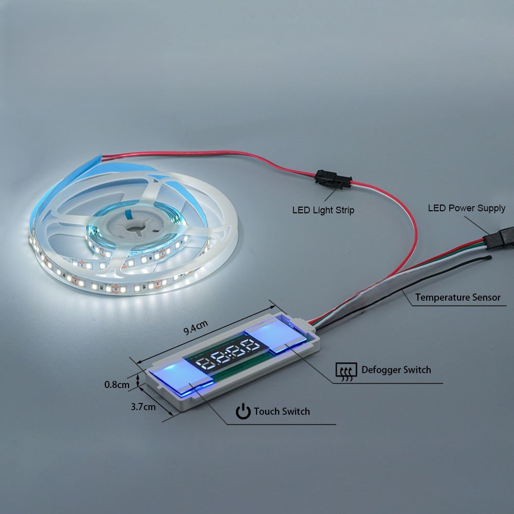 YZKJ-B3-TMOC Manke 12V 60W Smart Dual Button Touch Sensor Dimmer Switch One/Single Color Defogger LED Time Temperature Inductive - Image 3