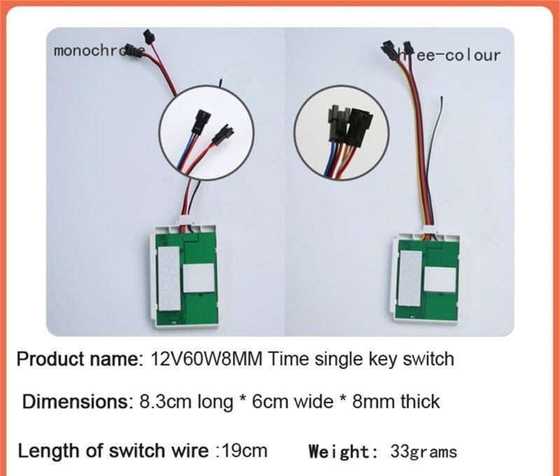 YZKJ-B3-OTTC Single Touch Switch Three Color Version Anti-fog Time Temperature Display 5A 60W 12V Convenient Touch Switches Adjustment Touch Control for Bathroom Glass Lighting - Image 7
