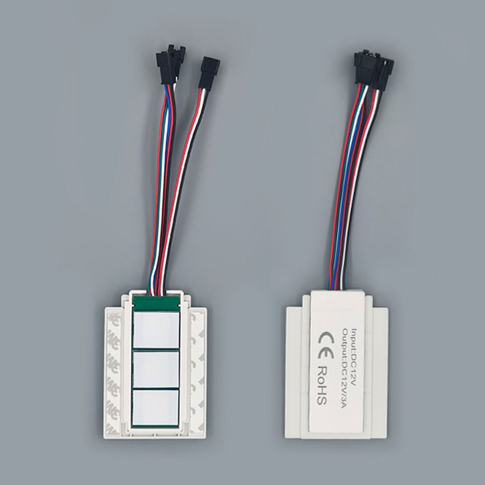 YZKJ-F3-FFCL 12V 5A 60W Three-Color LED Smart Double Key Dimmer Defogger Touch Sensor Switch IP21 Rating Split Design for Bathroom Mirror LED - Image 3