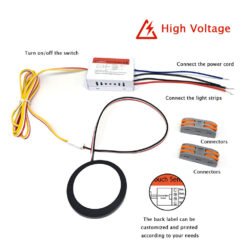 Alternative view of Manke 9MM three line High Voltage 110V 220V Single Button Inductive ABS Smart Sensor Switch Cabinet/Wardrobe Hand Wave Hidden Touch 1-6mm IP23
