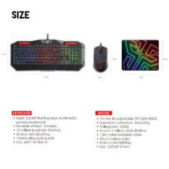 Alternative view of Fantech P31 OEM Lighting 3 in 1 Desktop Laptop Computer Universal Pc Gaming Wired Keyboard and Mouse Combos With Mousepad