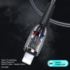 Alternative view of US-SJ518 Type-C To Lightning Smart Power-off 20W PD Cable Raydan Series 1.2m