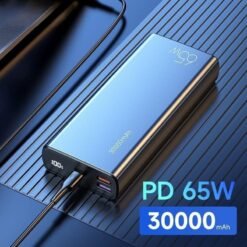 Alternative view of USAMS Fast Charging Power Bank 30000mAH With USB C To USB C Laptop Cable Super Fast Charging Ultra Compact Power Bank with QC3.0+PD Compatible With Phones, Laptop, Tablet